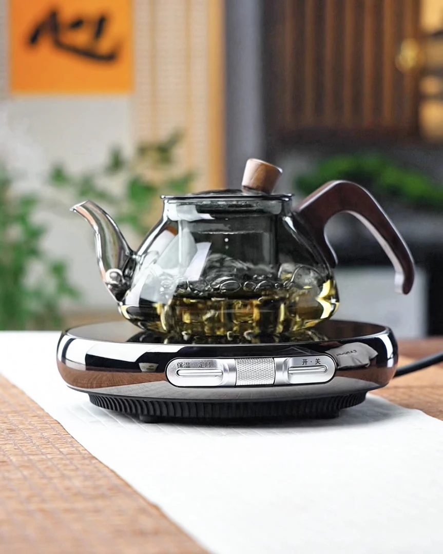 小七家用高硼硅过滤耐热茶壶全自动可加热茶具保温茶壶