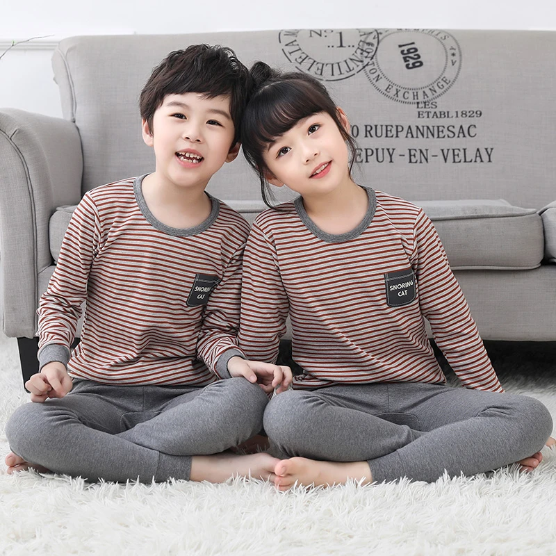 儿童内衣套装纯棉男女童中领秋衣秋裤中大童秋冬保暖打底睡衣套装