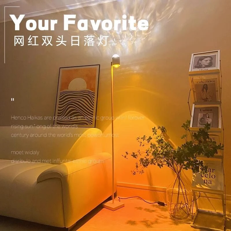 水波纹氛围灯网红抖音款卧室情调浪漫夕阳直播装饰投影拍照小夜灯