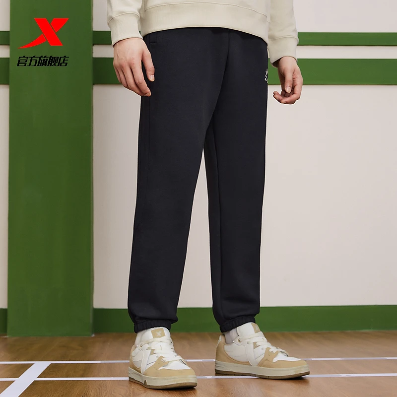 特步针织运动裤2025夏季新款宽松休闲束脚裤男生百搭舒适宽松裤子