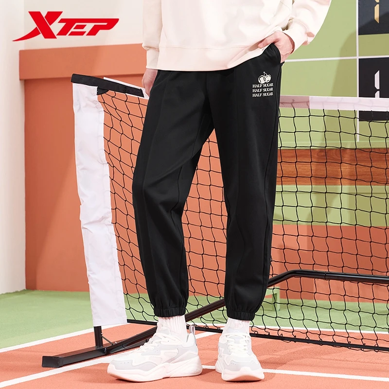 特步男士休闲针织运动裤夏季爆款裤子弹力束脚裤健身跑步运动裤