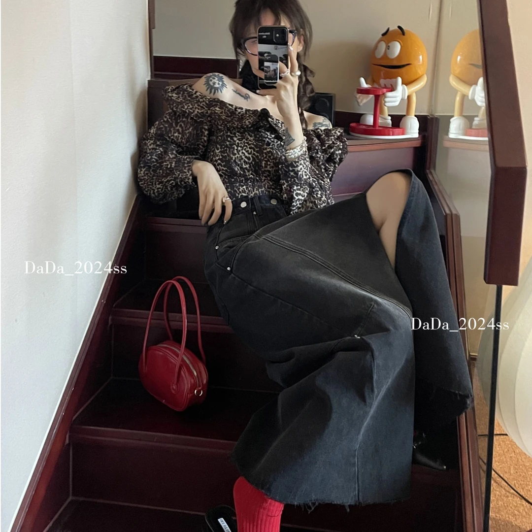 NO退NO换 DaDa 豹纹雪纺衫9033