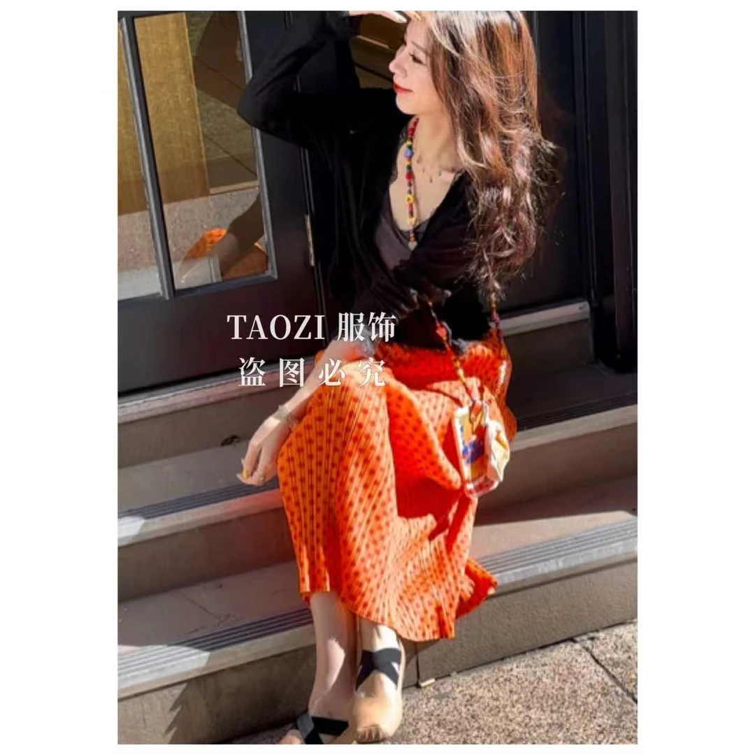 【桃子自制】 08101 橙色半身裙