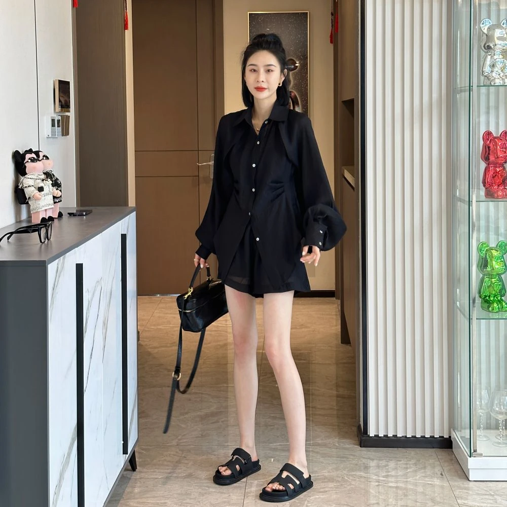 大促福利 时尚洋气宽松百搭遮肉防晒两件套装JP2497