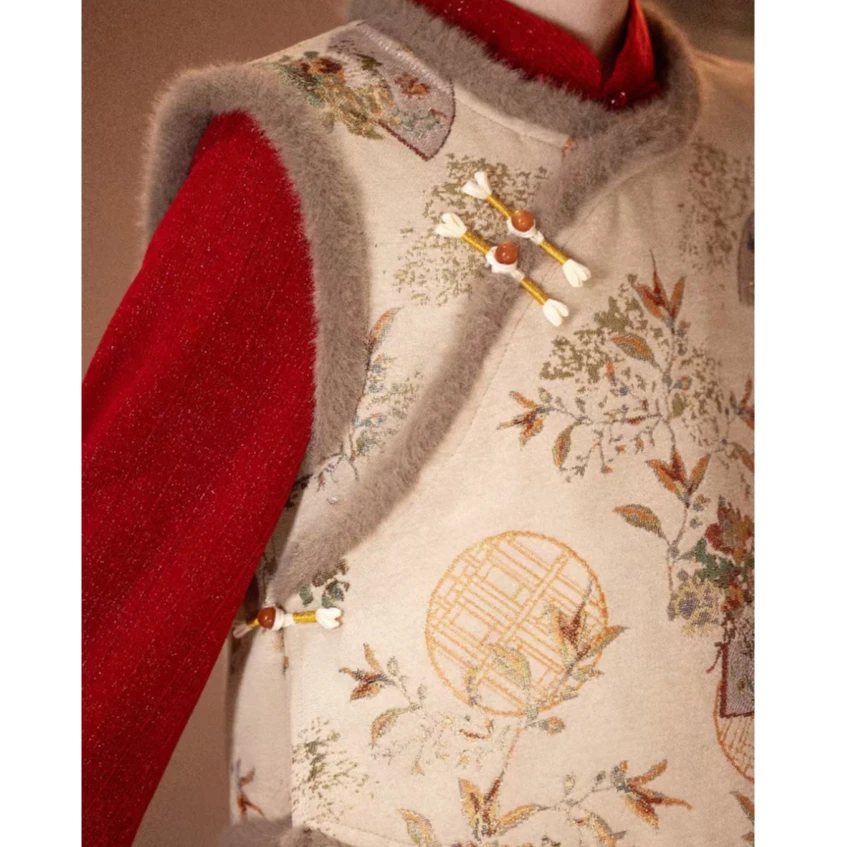 冬款马甲  新中式马甲复古新年装拜年服喜庆日常