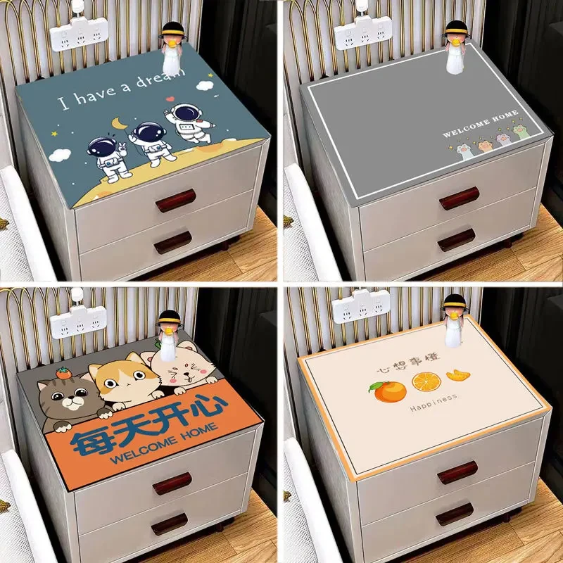卡通床头柜垫子硅藻泥桌面垫免洗可擦保护垫冰箱盖布可裁剪可定制
