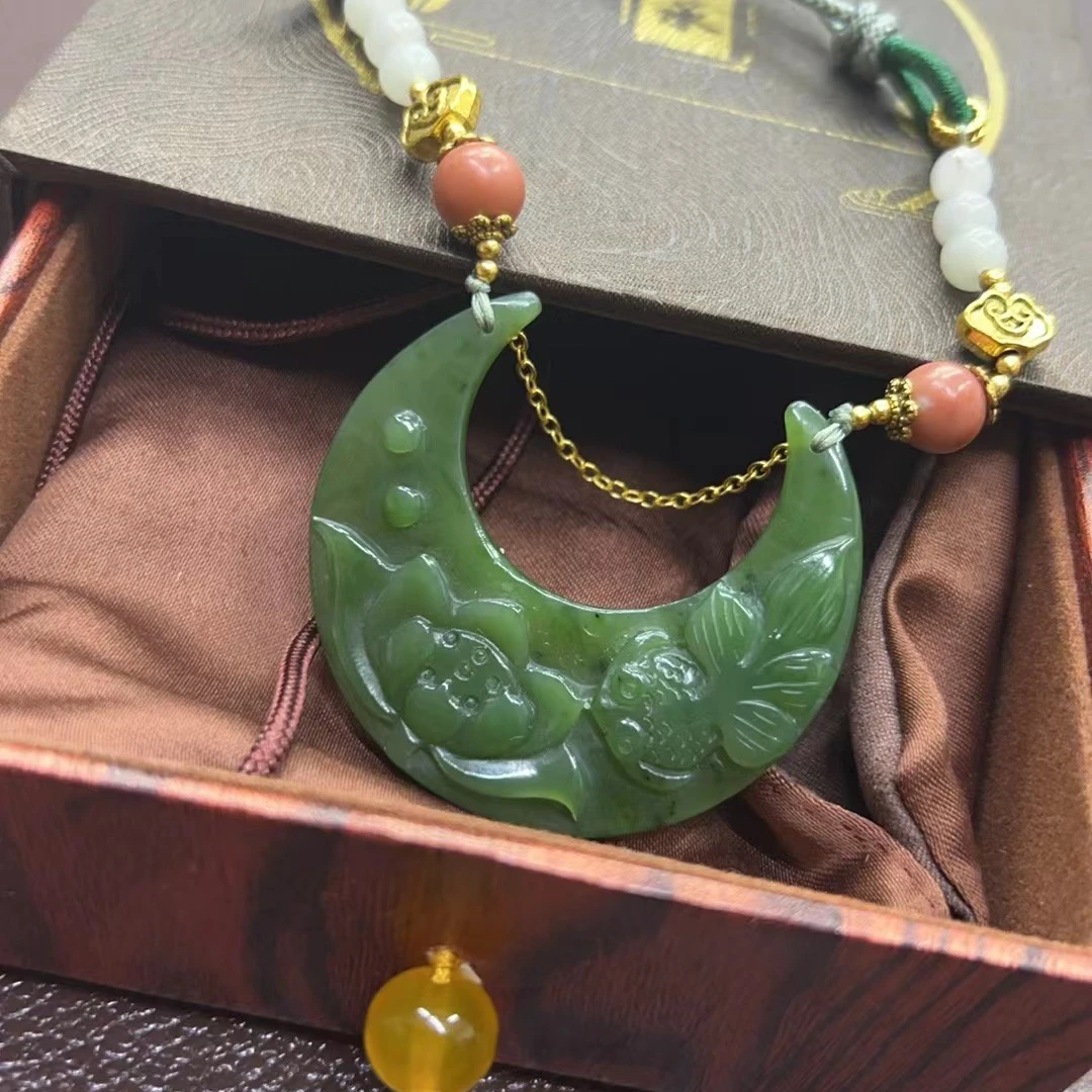 和田玉 荷花挂件 多样性发货发一