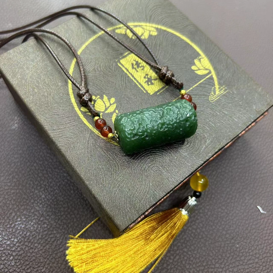 和田玉 复古 转运柱 挂件