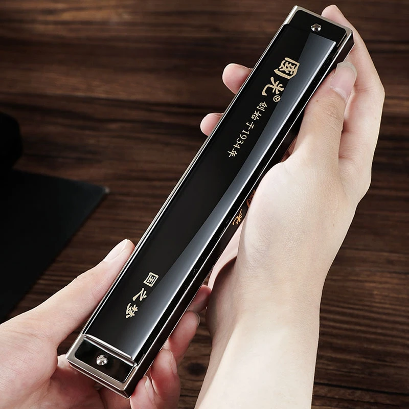 上海国光口琴成人儿童28孔24孔高档专业演奏级初学者重音复音c调