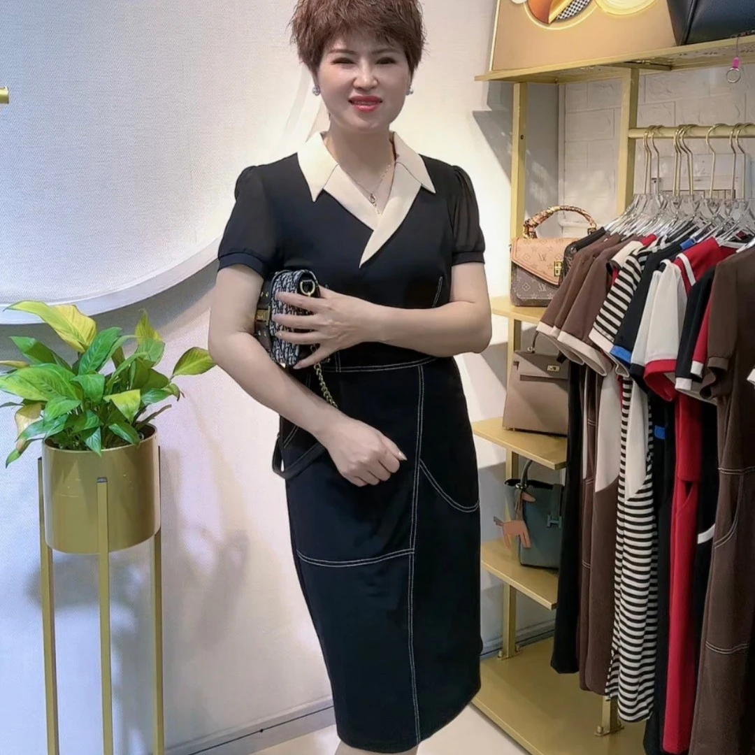 《林依推荐》LY5577时尚洋气显瘦裁线气质连衣裙