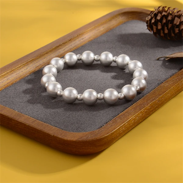 925银手链 【鉴天下】纯银素款气质古法珠手工编织手链06200062