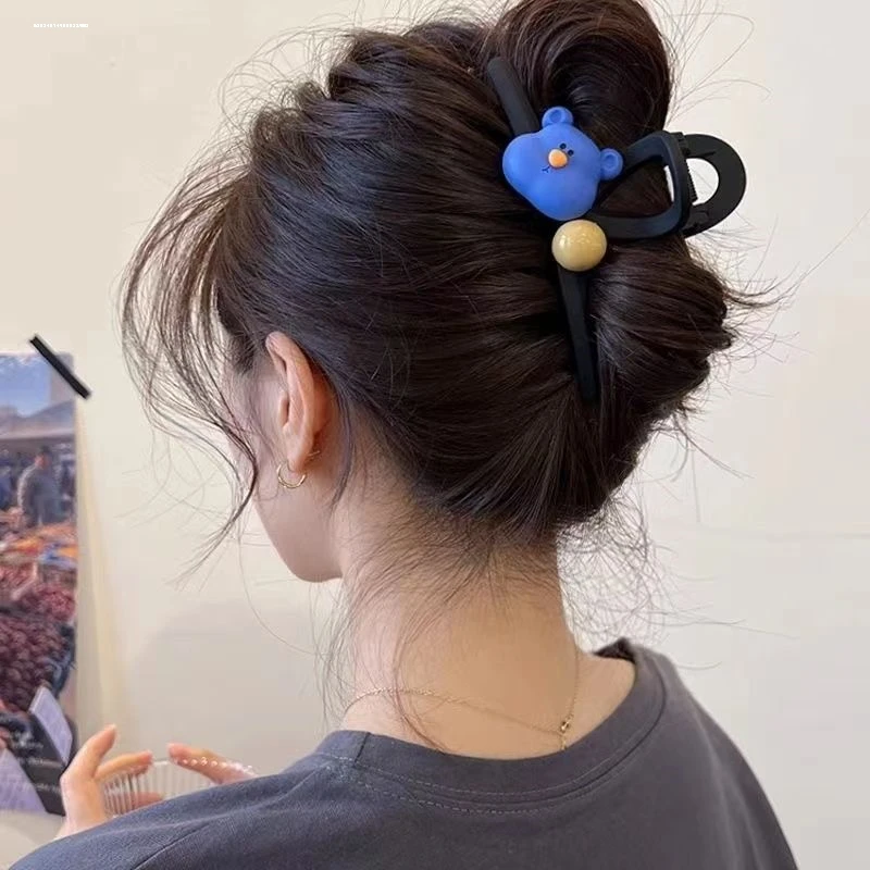 小众ins新款时尚百搭温柔嘟嘟熊抓夹网红甜美显白简约可爱质感