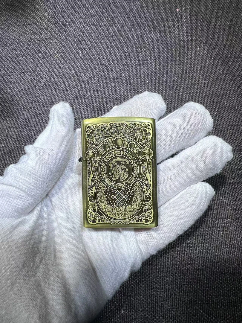 金属复古现货【招财进宝】煤油浮雕打火机（需自配油）