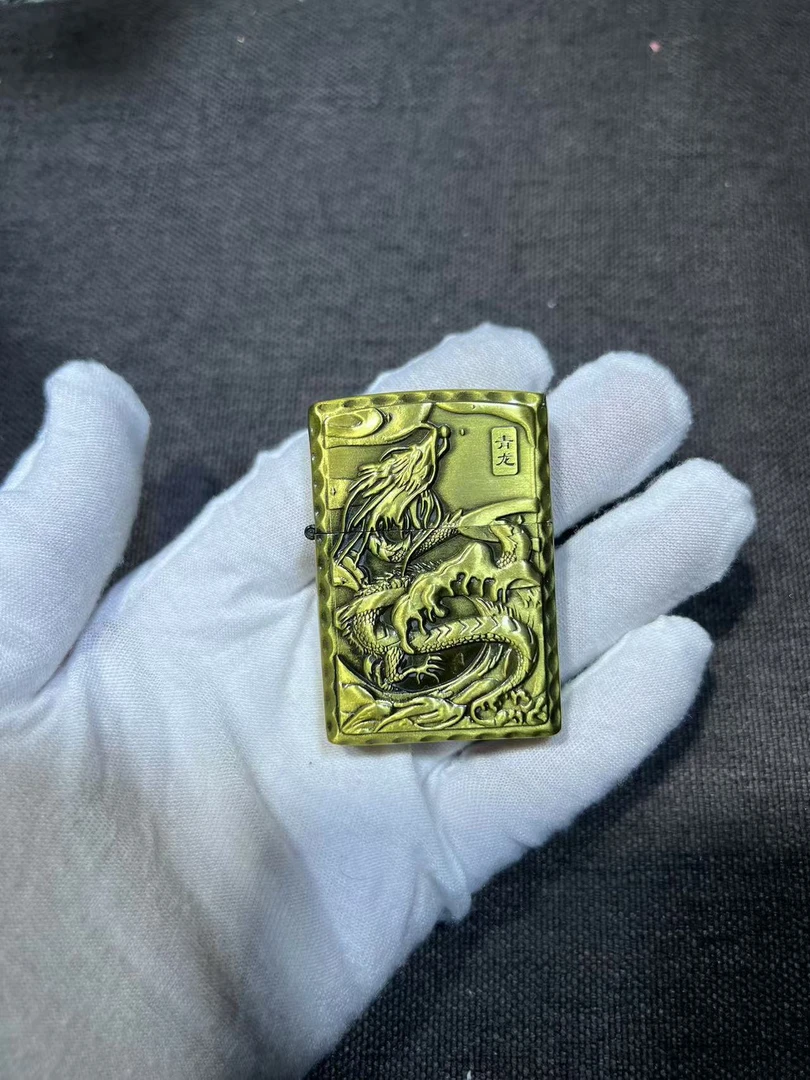 金属复古现货【青龙】煤油浮雕打火机（需自配油）
