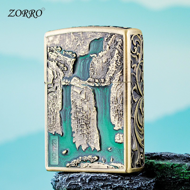 ZORRO高山流水金属煤油打火机高品质防风点烟器（带小y）