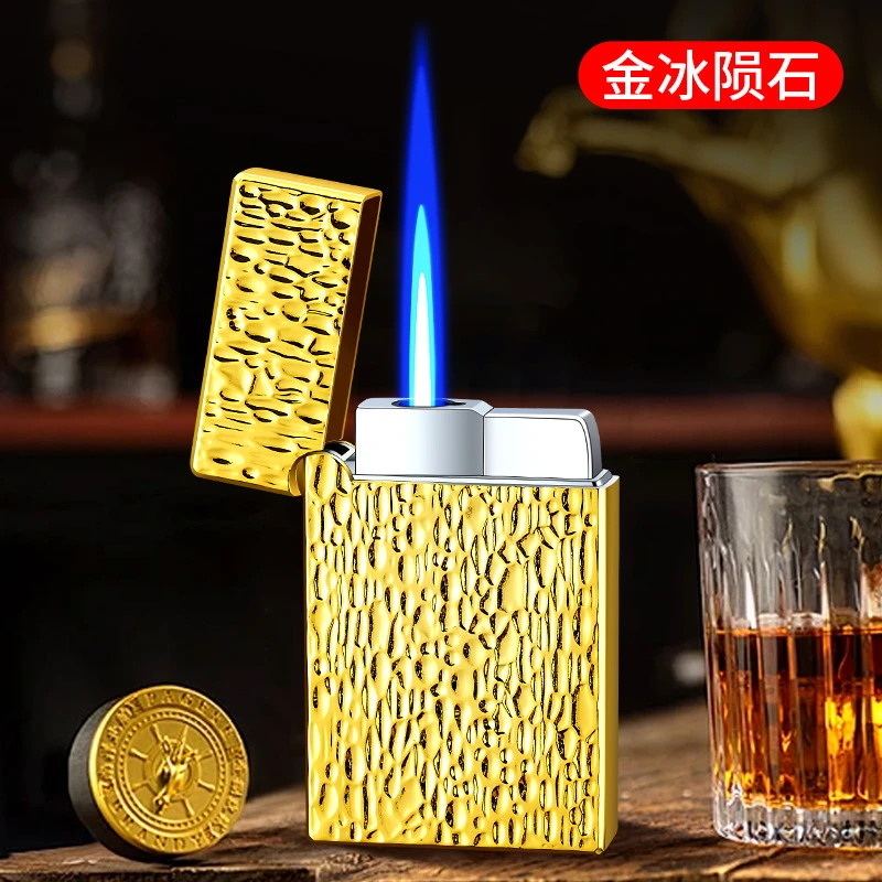 钢音【金冰陨石】朗声直冲气体打火机复古高颜值男士礼品高档