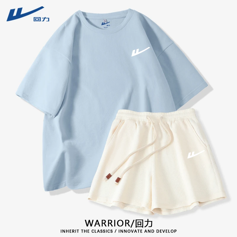 回力洋气衣服套装女款多巴胺运动套装短袖短裤慵懒风学生感穿搭