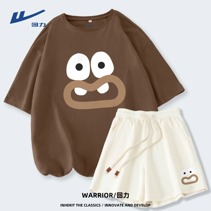 回力运动套装2025新款爆款夏季设计款可爱短袖短裤宽松休闲两件套