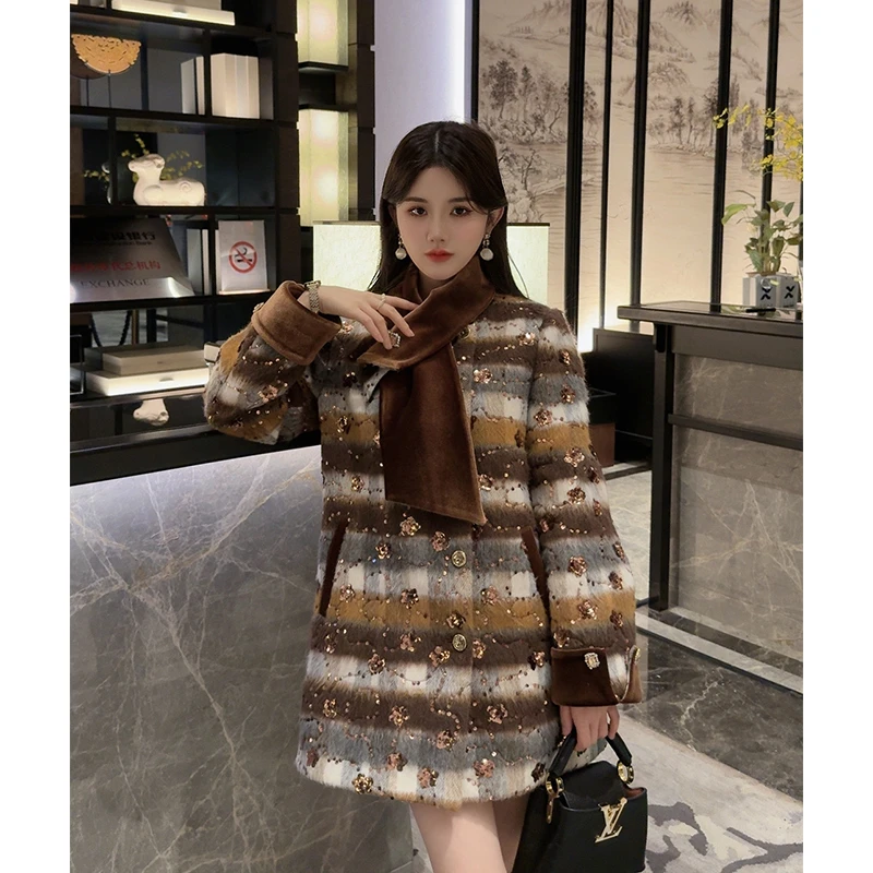 【枫糖拿铁】羽绒服原创设计师款2024冬新宽松小香风中长款外套女