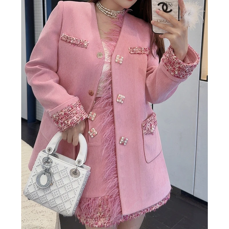 【氧气少女】2025春季新款轻奢气质小香风时尚短外套套装