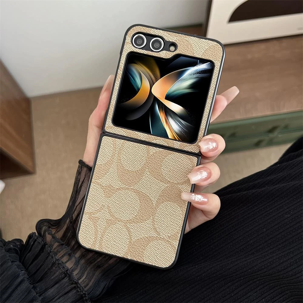 适用三星zflip5手机壳折叠屏新款全包外壳防摔素皮超薄男女保护套