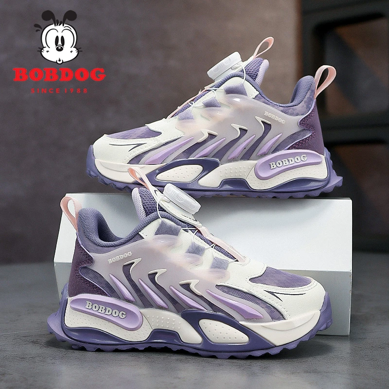 巴布豆男童鞋子2025春季新款皮面防水休闲鞋6-12岁男孩儿童运动鞋