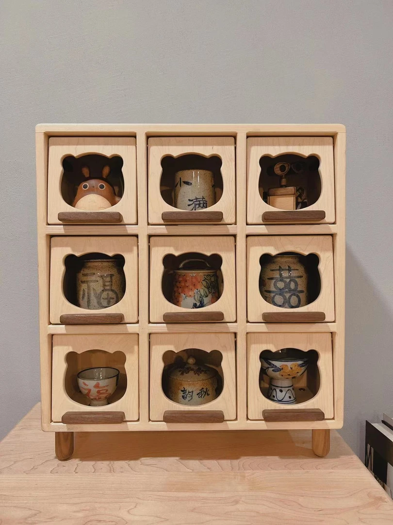 新品沐沐的房间可爱九宫格mini小熊书柜