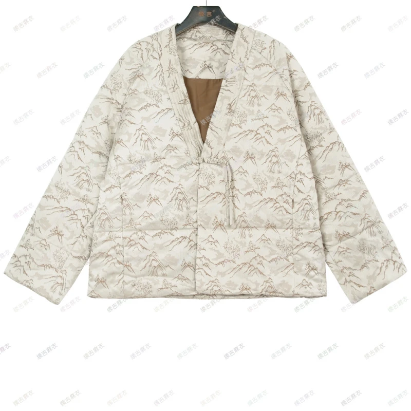 原创设计24-1527【高山流水】时尚休闲宽松百搭印花棉衣