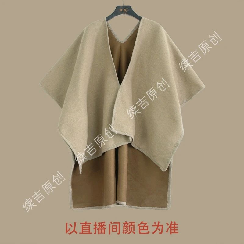 续吉出品5467｜逢时～｜时髦造型小众设计宽松中长斗篷披肩