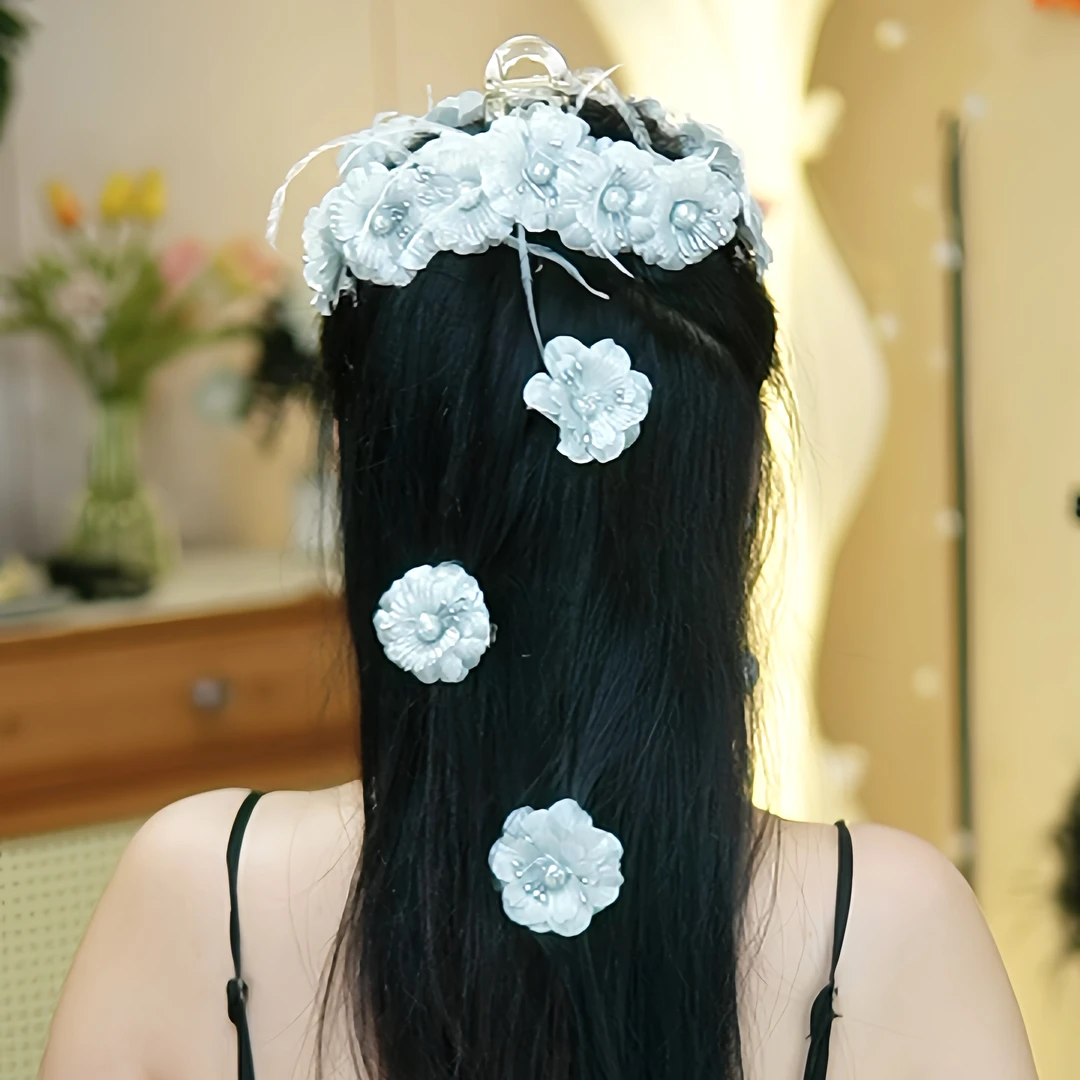 立体花朵边夹超仙甜美头饰发夹纯手工发卡对夹发饰刘海夹碎发夹