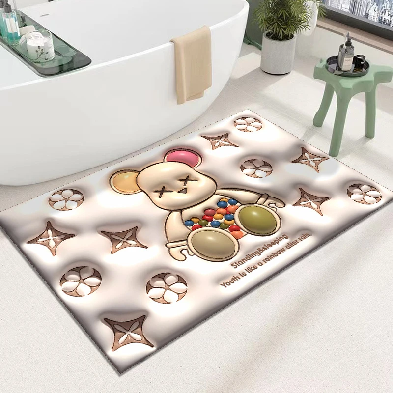 膨胀立体3D地垫仿硅藻泥吸水垫入户门垫浴室卫生间防滑垫速干脚垫