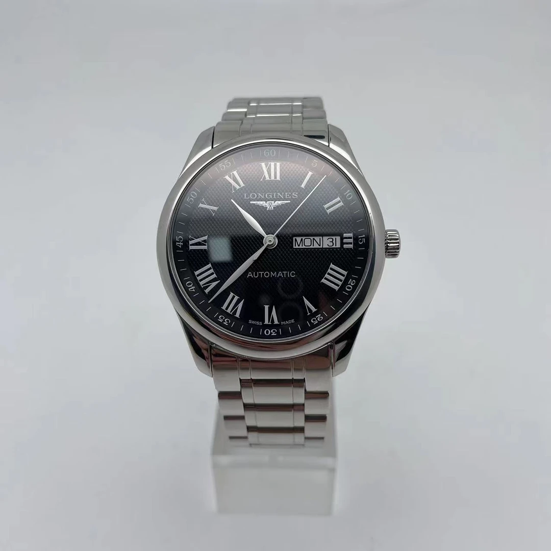 95新 Longines/浪琴 名匠系列/双历黑盘/表经38.5mm/单表