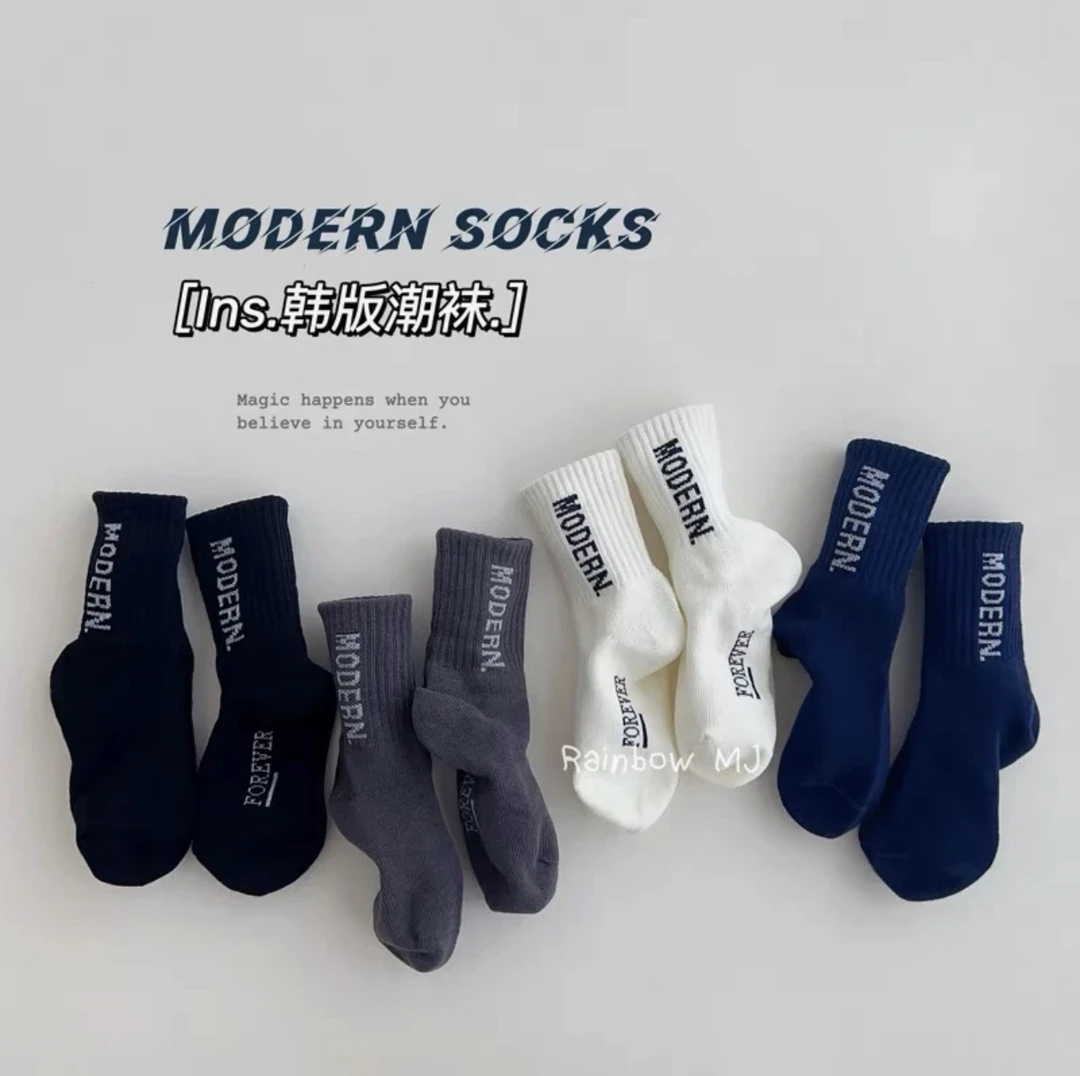 【悠悠耀选】抑菌抗起球儿童袜子ins男女童韩系学院风中筒袜111-1