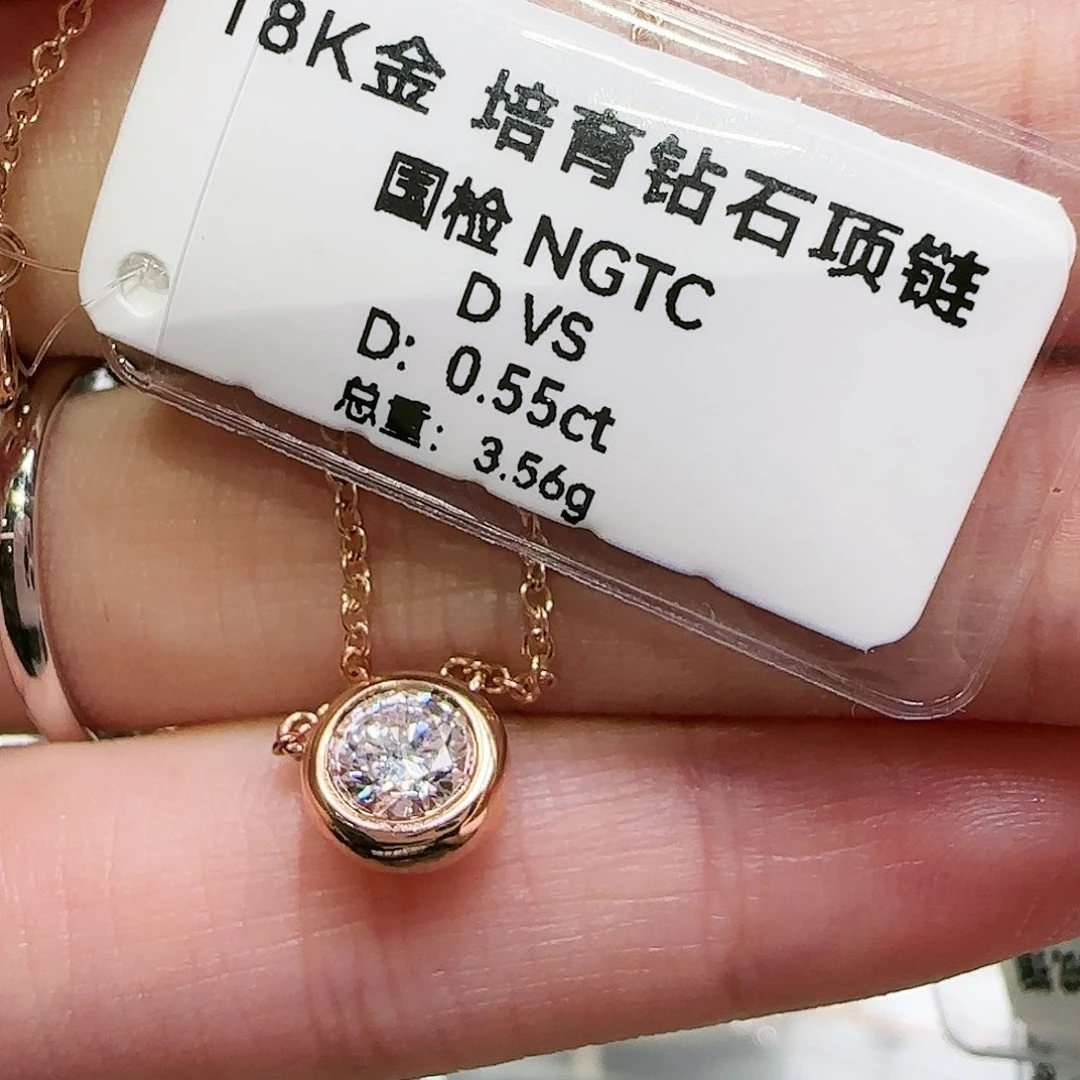 实验室培育钻石18K金镶嵌泡泡k枚