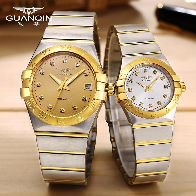 GUANQIN冠琴手表男机械表18k金女表官方情侣对表星座经典纪念时尚