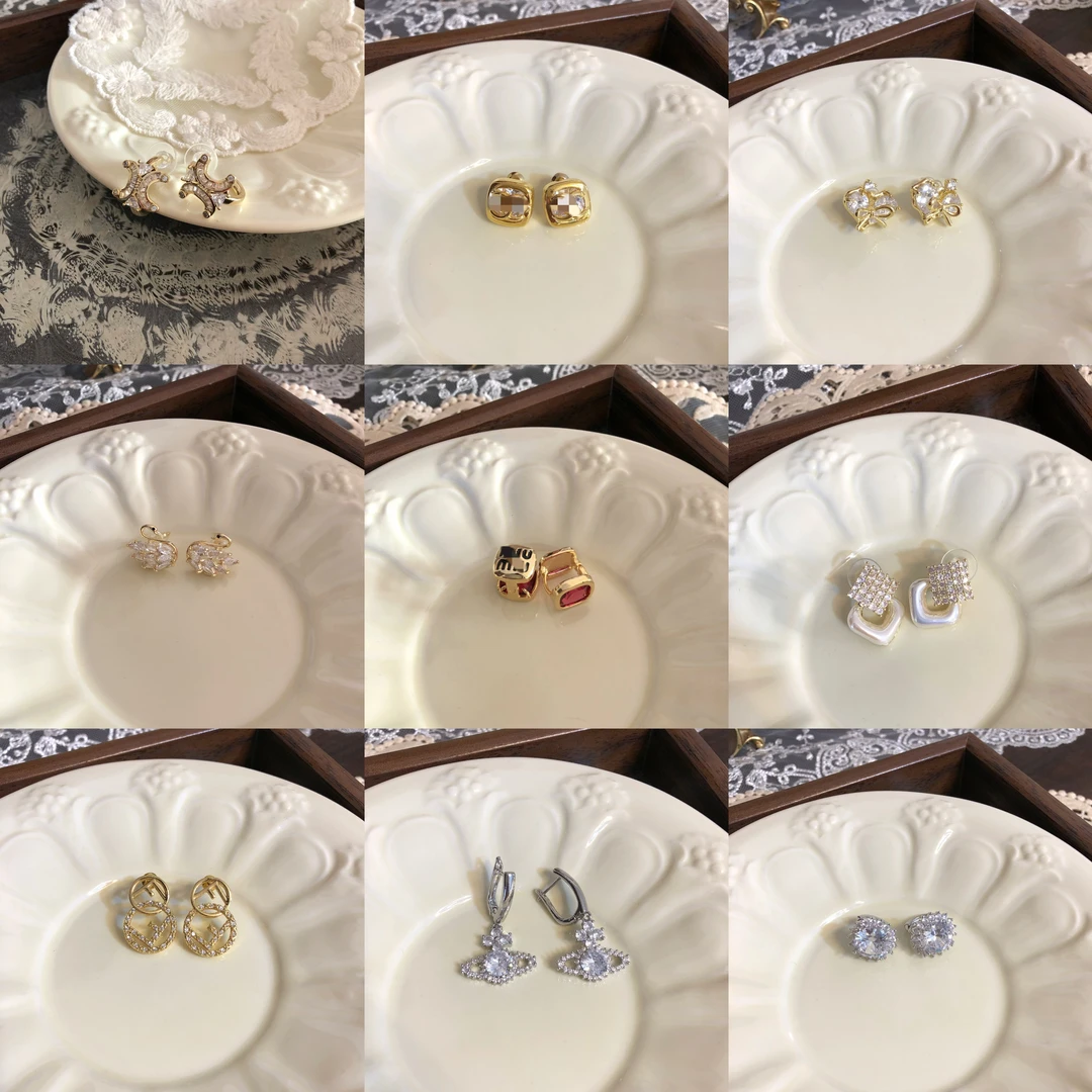 铜合金耳饰 铜合金耳饰高级轻奢时尚百搭ins气质网红设计感秋冬