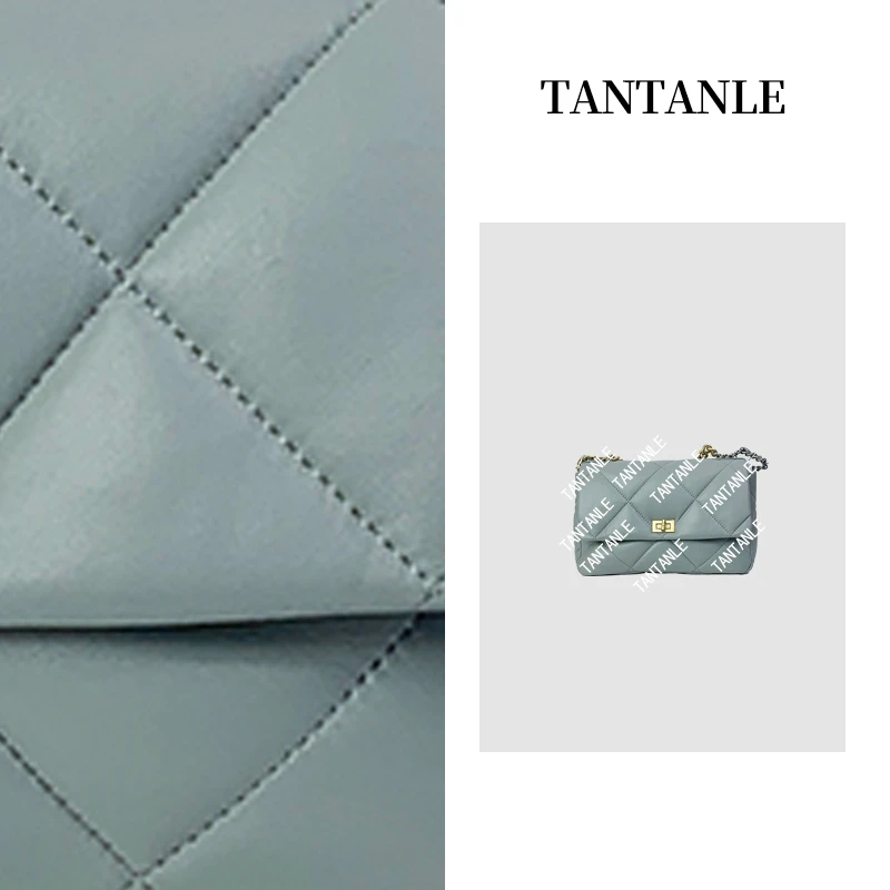 高定时尚单肩斜跨手提单肩菱格小香风轻奢女包