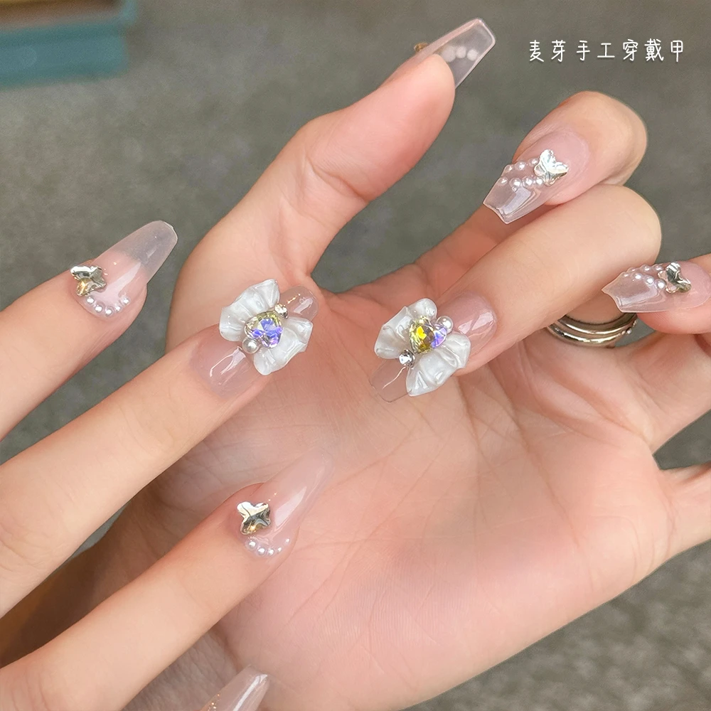 【海派甜心】蝴蝶钻钻可爱少女手工穿戴甲