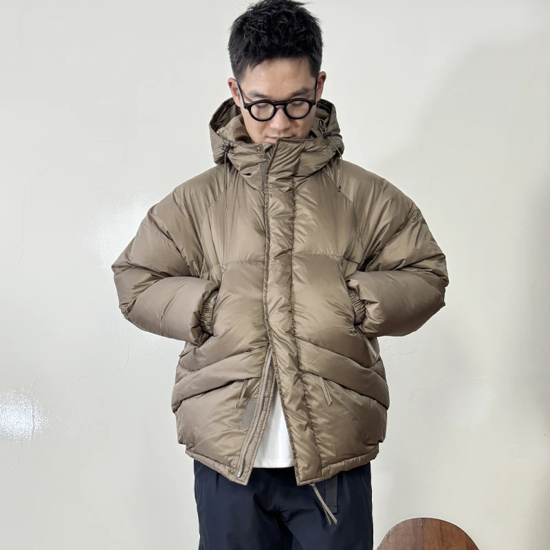 冬日系机能N3B蓬松山系工装连帽多口袋三防冲锋羽绒服 90绒外套男