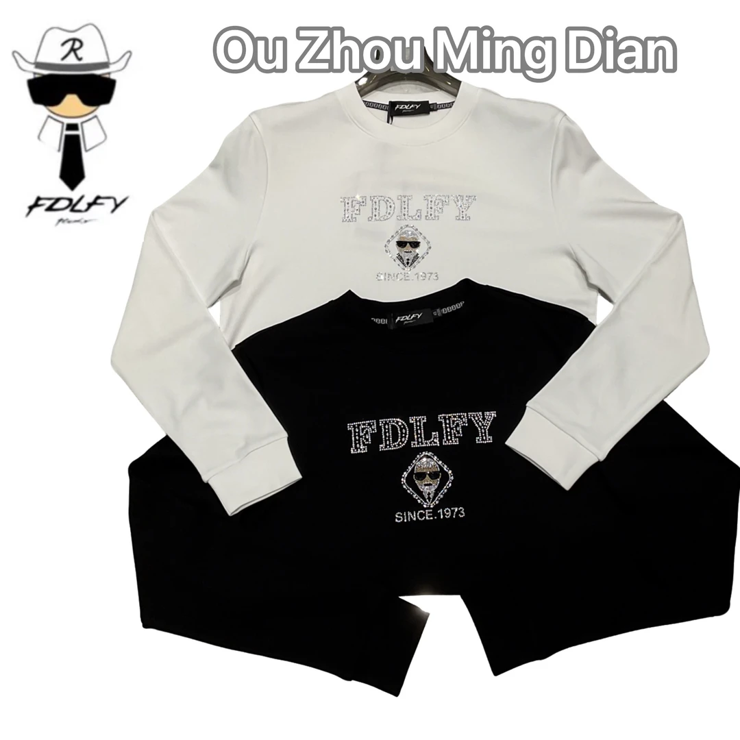 【欧洲名店】58396老佛爷FDLFY正品欧货长袖时尚加薄绒打底T恤