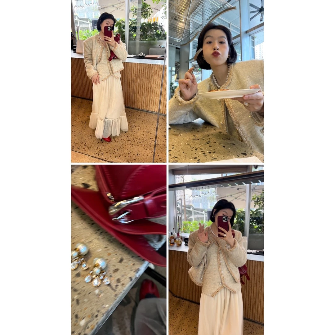 “邓录录”入画江南90 ％澳羊外套AND半裙26533#