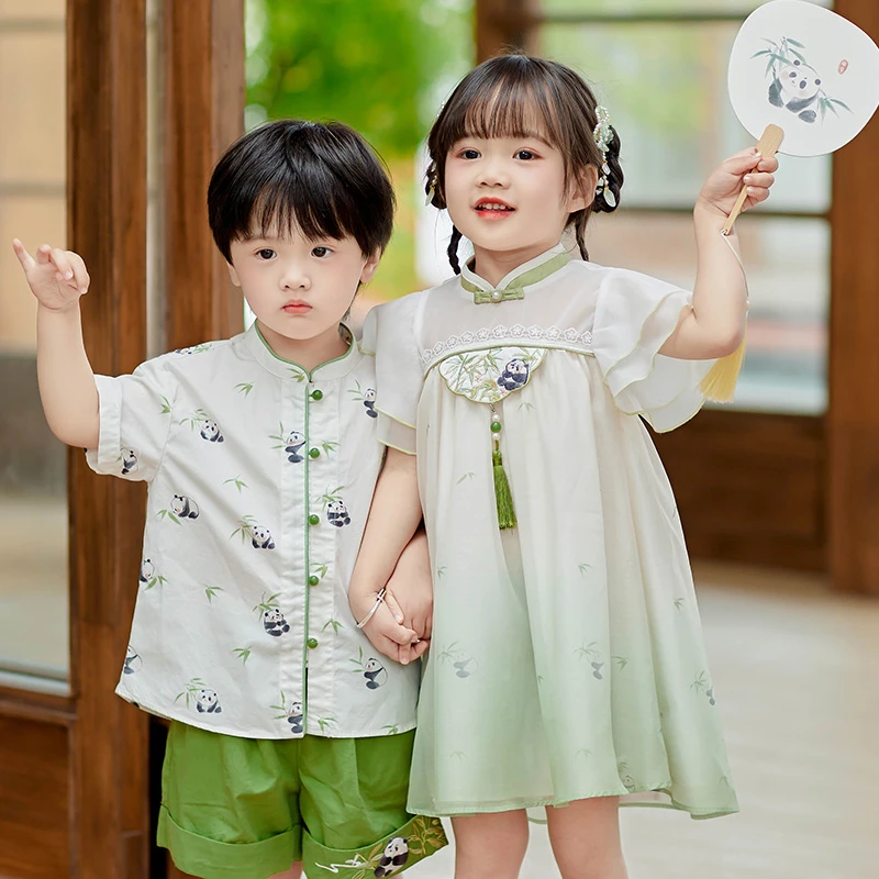 萌乎【竹之词】新款女童连衣裙中式礼服裙国风汉服女孩童装-232891