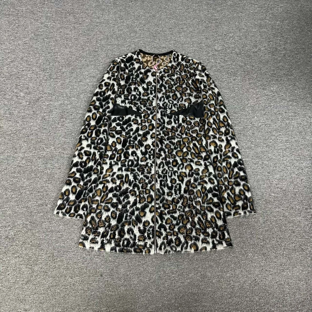 99新 LouisVuitton/路易威登 lv 豹纹马海毛大衣外套