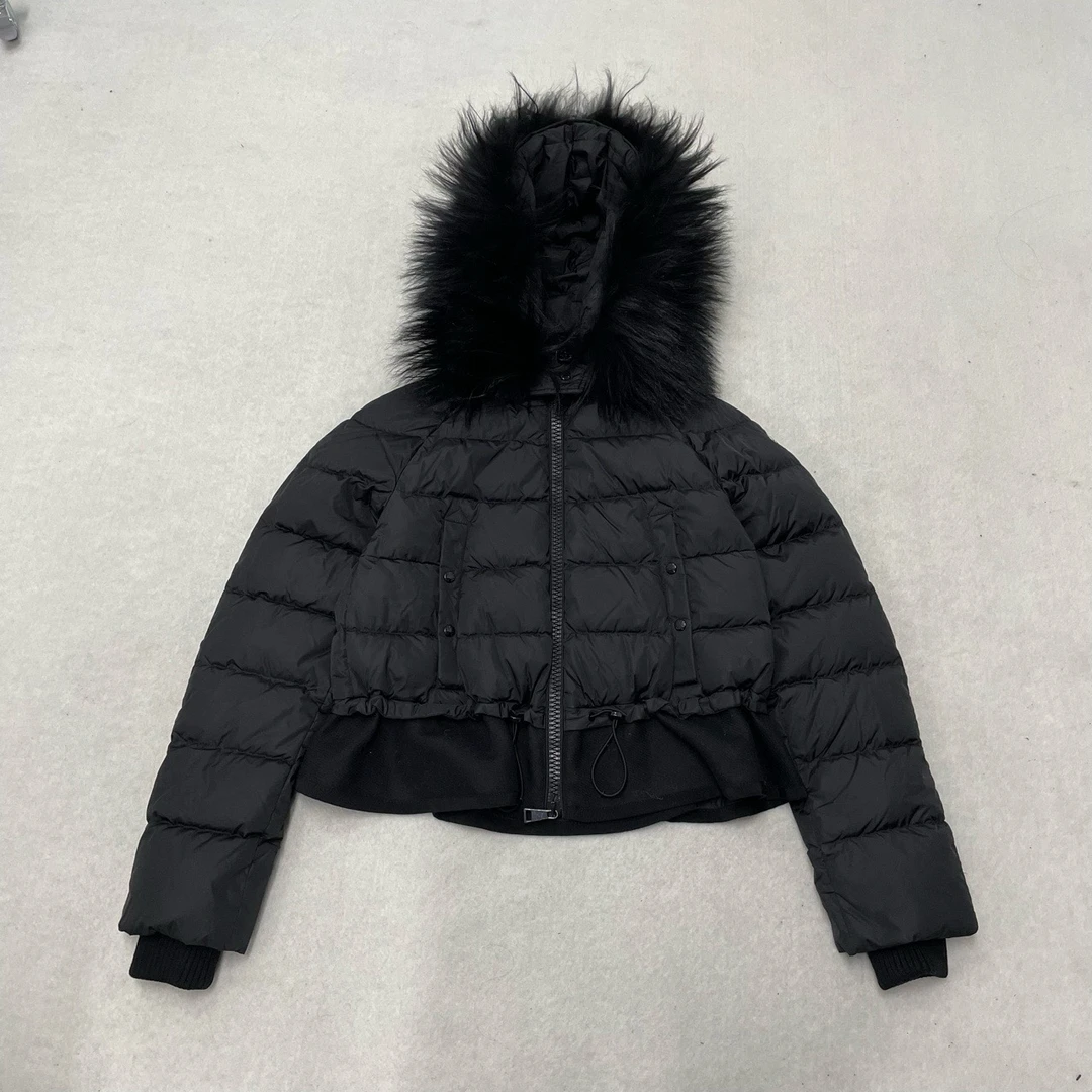 99新 MONCLER 蒙口 短款毛领羽绒服1码6578122