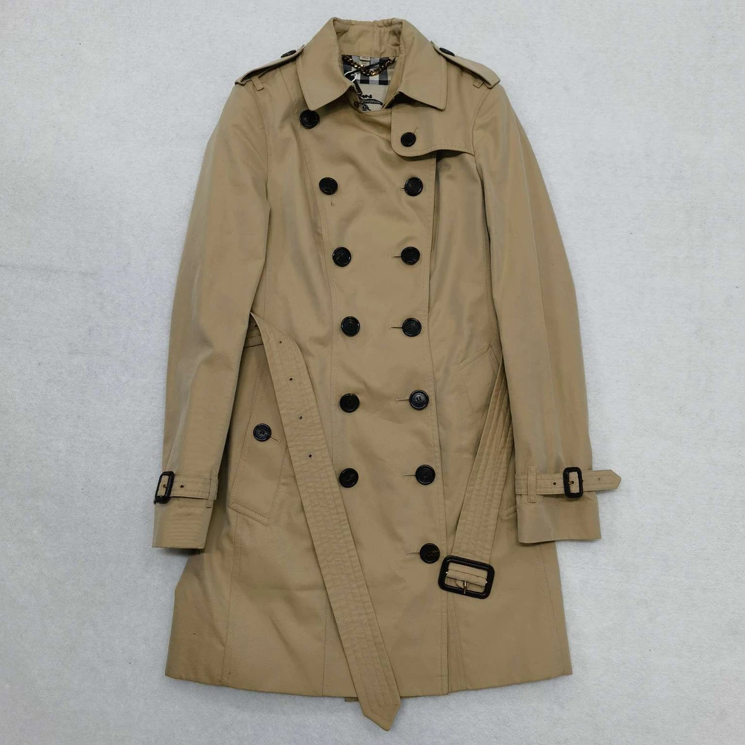 99新 BURBERRY/博柏利 burberry 蜜色桑德林汉姆风衣uk4