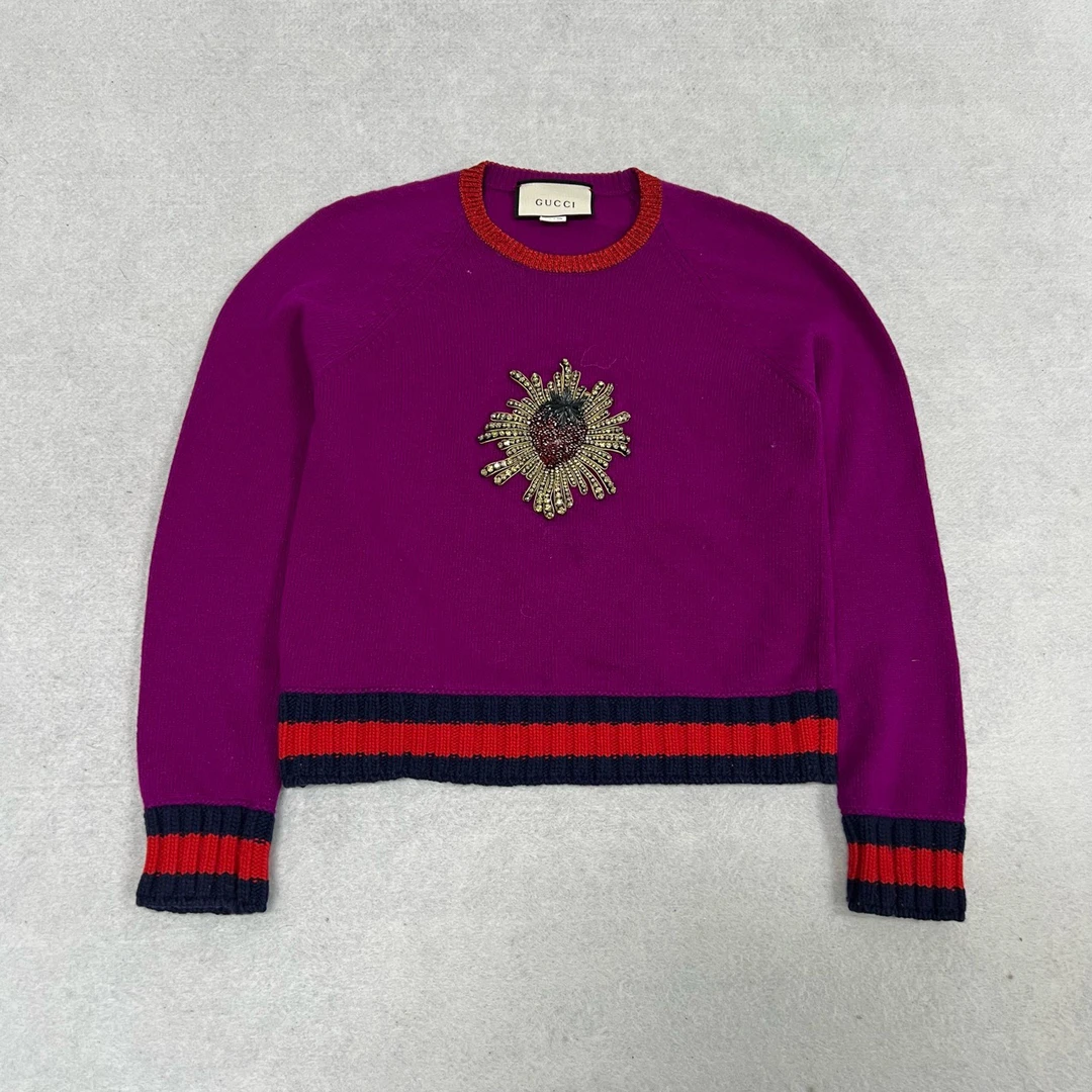 99新 GUCCI/古驰 Gucci 紫色 针织 上衣