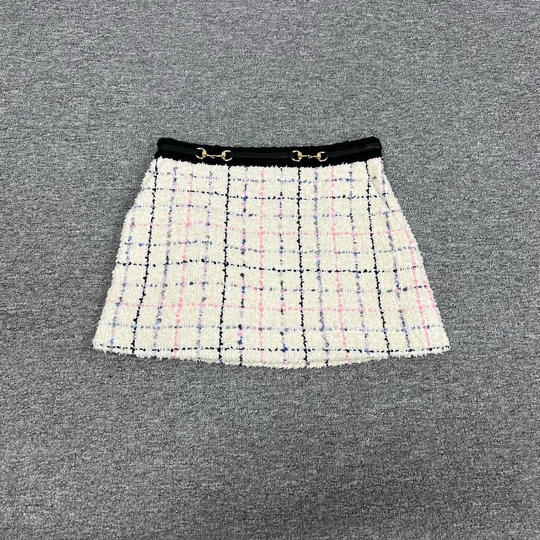 99新 GUCCI/古驰 Gucci 粗花呢半身裙38码