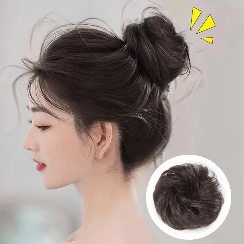 高颅顶丸子头】假发女丸子头高颅顶显发量仿真人发丝增加发量发圈