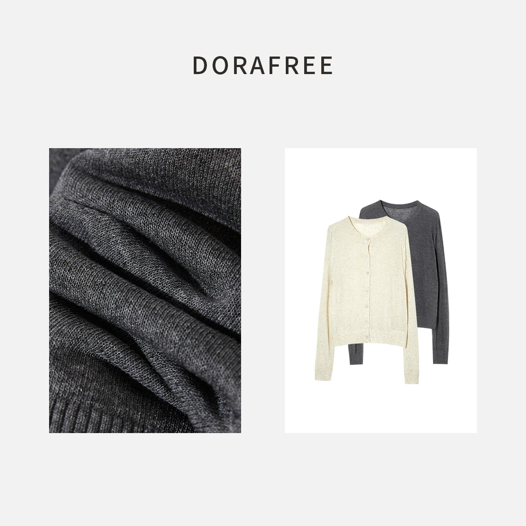 92312韩系简约圆领薄款纯色慵懒风针织衫