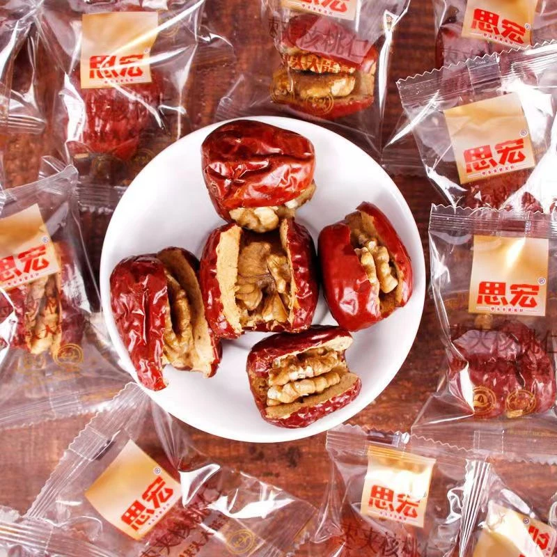思宏枣夹核桃仁独立小包装 大颗粒休闲零食即食免洗产品美味
